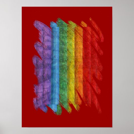 Rainbow Mosaic Gay Pride Flag (penseel) Poster (Voorkant)