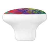 Rainbow Mosaic - gebrandschilderd glas look Keramische Knop (Zijkant)