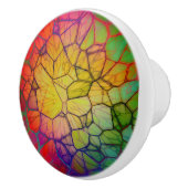 Rainbow Mosaic - gebrandschilderd glas look Keramische Knop (Rechts)