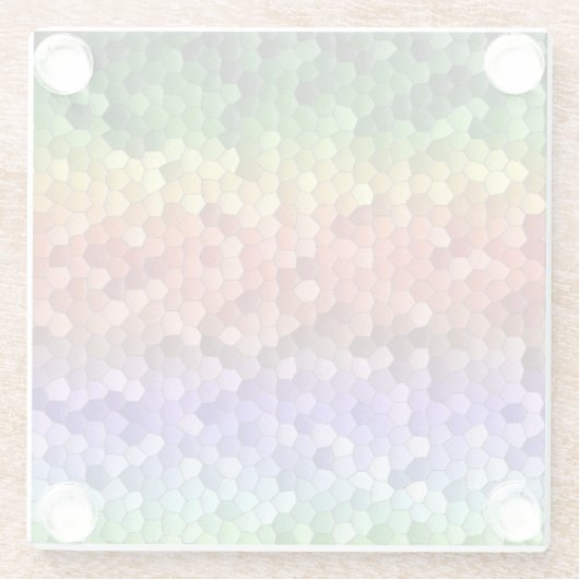 Rainbow Mosaic Glazen Onderzetter (Achterkant)