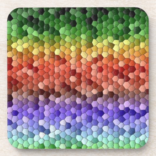 Rainbow Mosaic Pattern Bier Onderzetter (Voorkant)