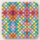 Rainbow mosaic pattern bier onderzetter (Voorkant)