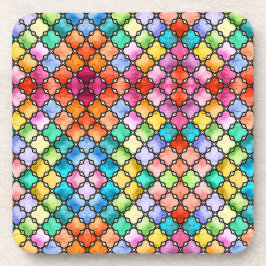Rainbow mosaic pattern bier onderzetter
