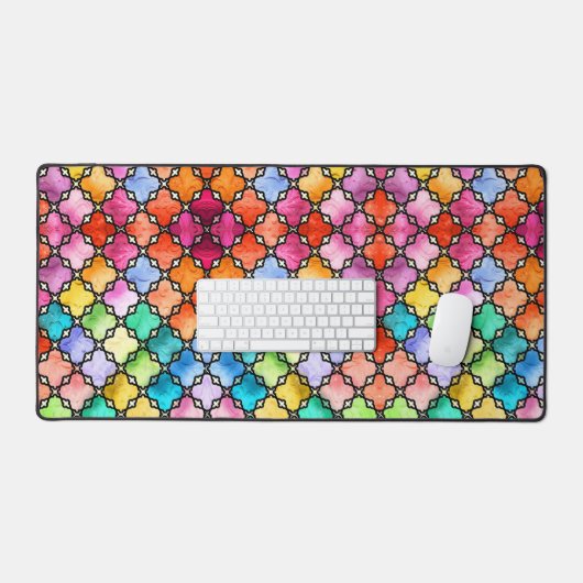 Rainbow mosaic pattern bureaumat (Keyboard & Muis)