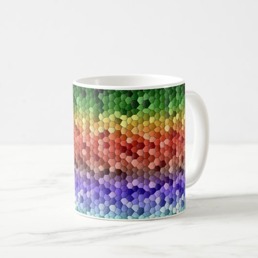 Rainbow Mosaic Pattern Koffiemok (Voorkant rechts)