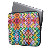 Rainbow mosaic pattern laptop sleeve (Voorkant Links)