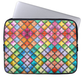 Rainbow mosaic pattern laptop sleeve