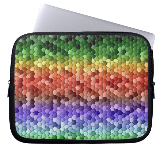 Rainbow Mosaic Pattern Laptop Sleeve (Voorkant)