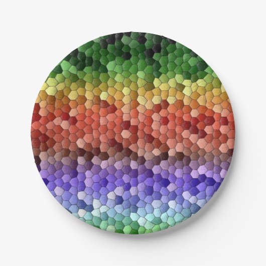 Rainbow Mosaic Pattern Papieren Bordje (Voorkant)