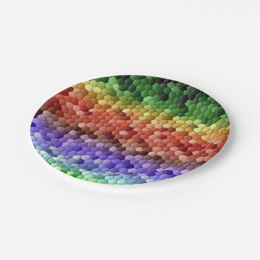 Rainbow Mosaic Pattern Papieren Bordje (Gekanteld)