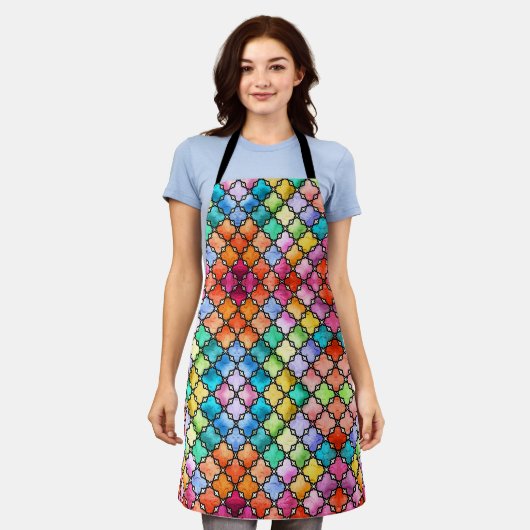 Rainbow mosaic pattern schort (Gedragen)