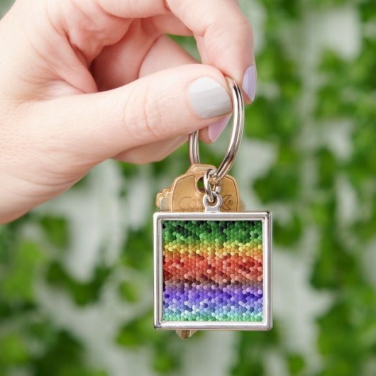 Rainbow Mosaic Pattern Sleutelhanger (Hand)