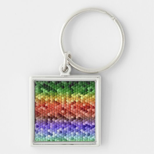 Rainbow Mosaic Pattern Sleutelhanger (Voorkant)