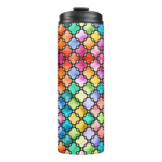 Rainbow mosaic pattern thermosbeker (Voorkant)