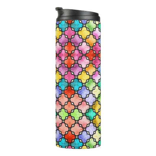 Rainbow mosaic pattern thermosbeker (Geroteerd rechts)