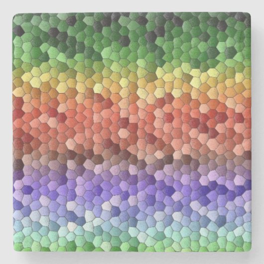 Rainbow Mosaic Stenen Onderzetter (Voorkant)