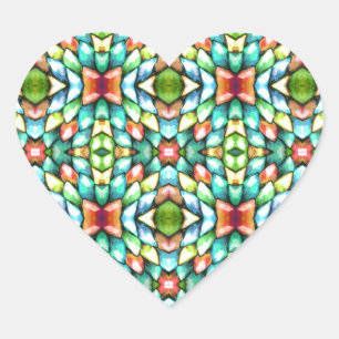 Rainbow Mosaic Tiles Stones Hart Sticker