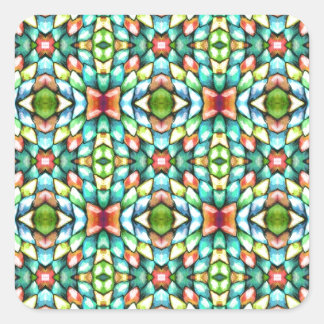 Rainbow Mosaic Tiles Stones Vierkante Sticker