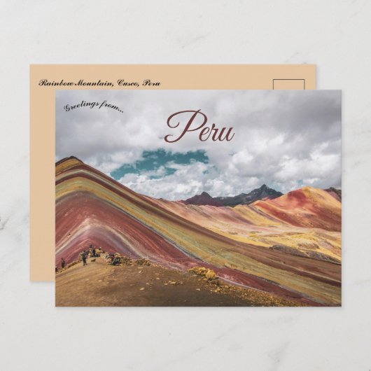 Rainbow Mountain Cusco Peru Briefkaart (Voorkant / Achterkant)