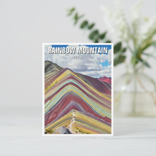 Rainbow Mountain Cusco Peru Reizen Briefkaart (Staand voorkant)