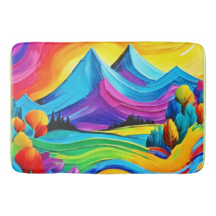 Rainbow Mountain Majesty Art Badmat
