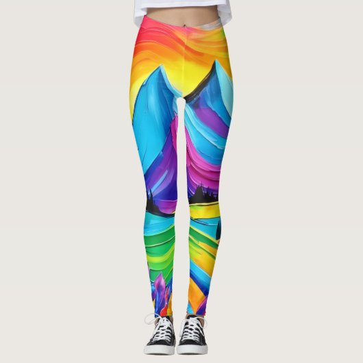 Rainbow Mountain Majesty Art Leggings (Voorkant)