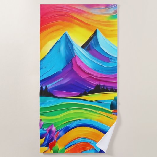 Rainbow Mountain Majesty Art Strandlaken (Voorkant)