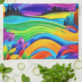 Rainbow Mountain Majesty Art Theedoek (Gevouwen)