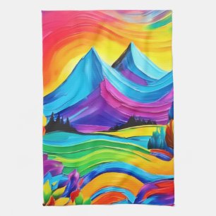 Rainbow Mountain Majesty Art Theedoek