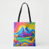 Rainbow Mountain Majesty Art Tote Bag (Voorkant)