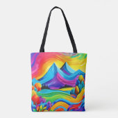 Rainbow Mountain Majesty Art Tote Bag (Achterkant)