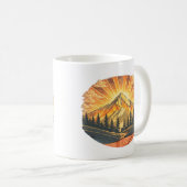 Rainbow Mountain Peak | Retro Mountains Sunrise  Koffiemok (Voorkant rechts)