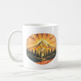 Rainbow Mountain Peak | Retro Mountains Sunrise  Koffiemok