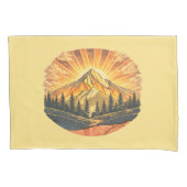 Rainbow Mountain Peak | Retro Mountains Sunrise  Kussensloop (Voorkant-Links)