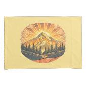 Rainbow Mountain Peak | Retro Mountains Sunrise  Kussensloop (Voorkant-Rechts)