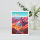 Rainbow Mountain Peru Vintage Travel Illustratie Briefkaart (Staand voorkant)