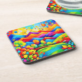 Rainbow Mountains Abstract landschap Bier Onderzetter (Linkerzijde)