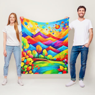 Rainbow Mountains Abstract landschap Fleece Deken