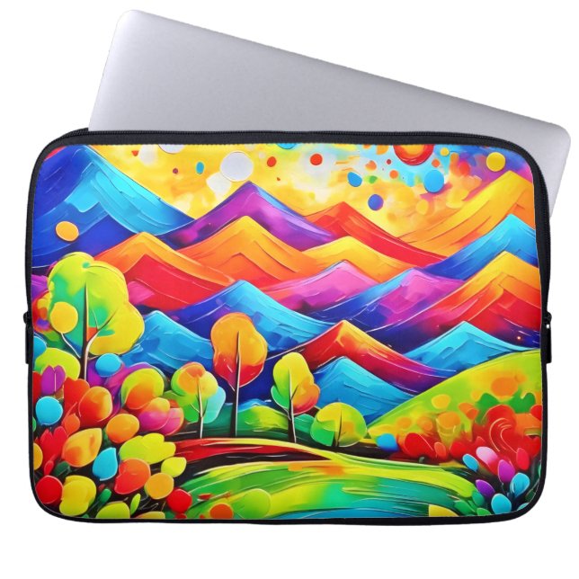 Rainbow Mountains Abstract landschap Laptop Sleeve (Voorkant)