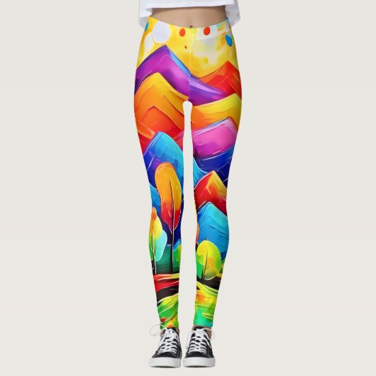 Rainbow Mountains Abstract landschap Leggings (Voorkant)