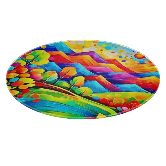 Rainbow Mountains Abstract landschap Snijplank (Hoek)