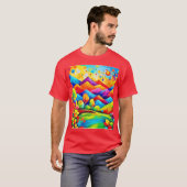 Rainbow Mountains Abstract landschap T-shirt (Voorkant volledig)