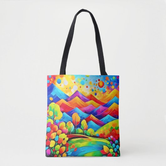 Rainbow Mountains Abstract landschap Tote Bag (Voorkant)
