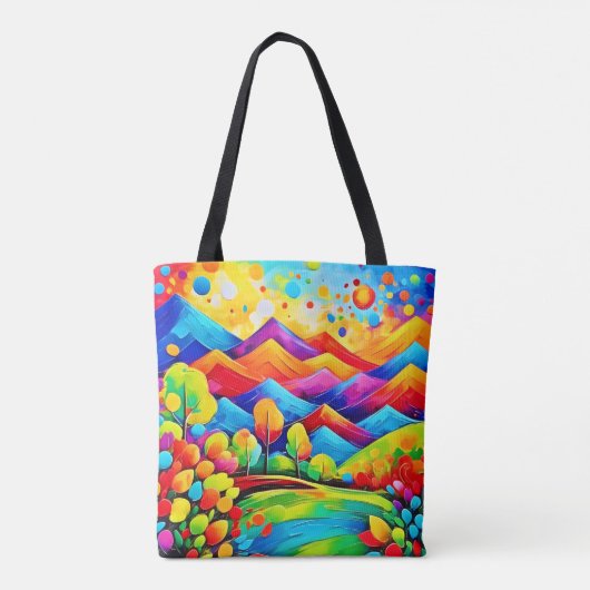 Rainbow Mountains Abstract landschap Tote Bag (Achterkant)