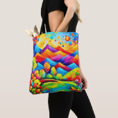 Rainbow Mountains Abstract landschap Tote Bag (Dichtbij)