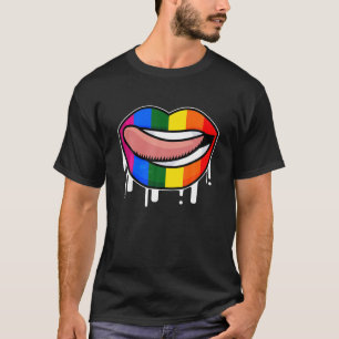 Rainbow Mouth Lips LGBT Lesbian Gay Bisexual Trans T-shirt