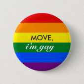 Rainbow MOVE, ik ben homoseksuele Button (Voorkant)