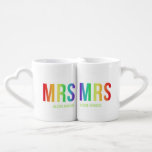 Rainbow Mrs & Mrs. | Aangepaste namen Loversmokken<br><div class="desc">Cute koppels mok voor een getrouwd stel met MRS in regenboogkleuren.</div>