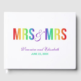 Rainbow Mrs & Mrs. | Lesbische bruiloft Gastenboek