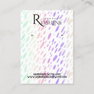 Rainbow Multi Color Iridescent jewery display Visitekaartje
